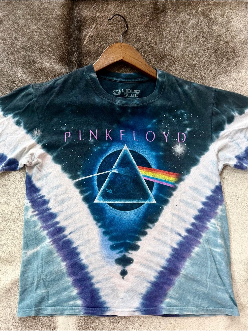 Pink Floyd Vintage Prism Tie Dye Cotton T-Shirt Size Small Unisex
